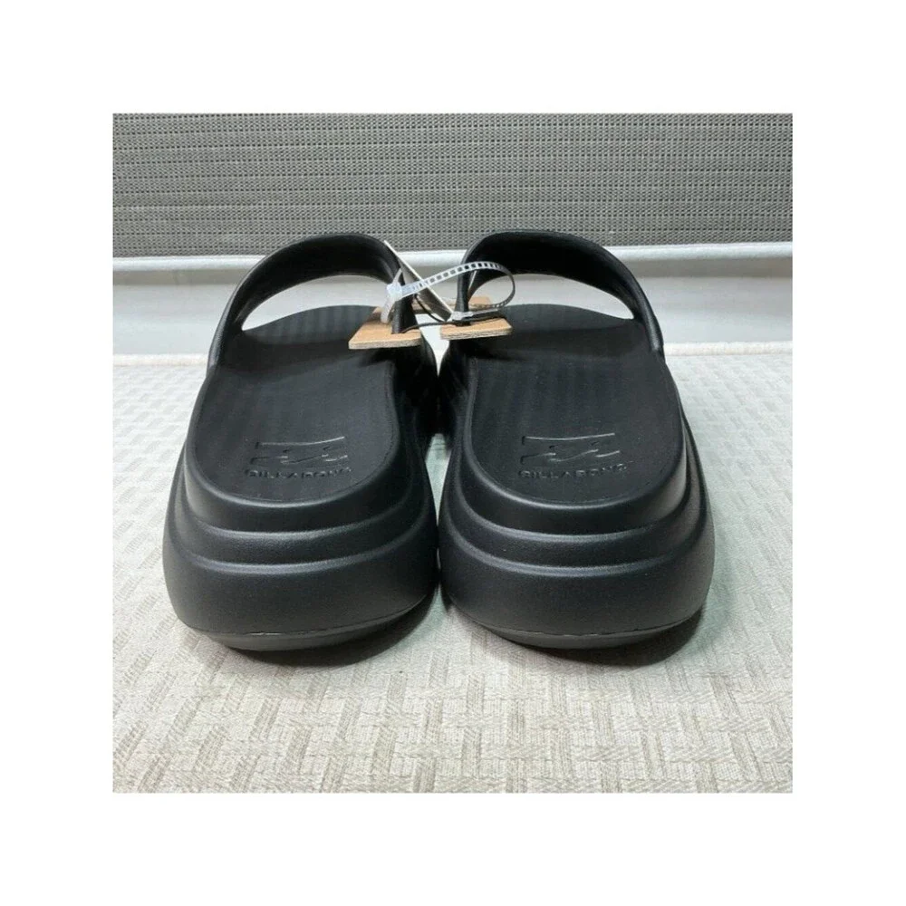 Billabong Women Size 8 Black Platform Cushion Slides Sandal Comfort Shoe NEW